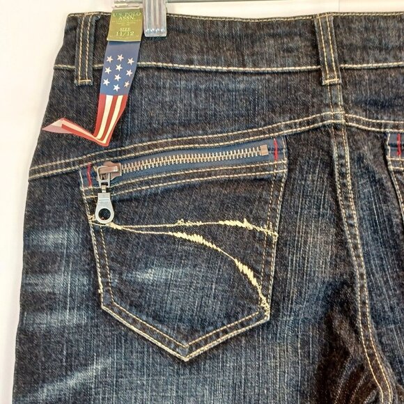 US POLO ASSN 11/12 Stretch Denim Dark Wash Mid Rise Shorts Cotton NEW Y2K 00s Bl - Picture 13 of 15